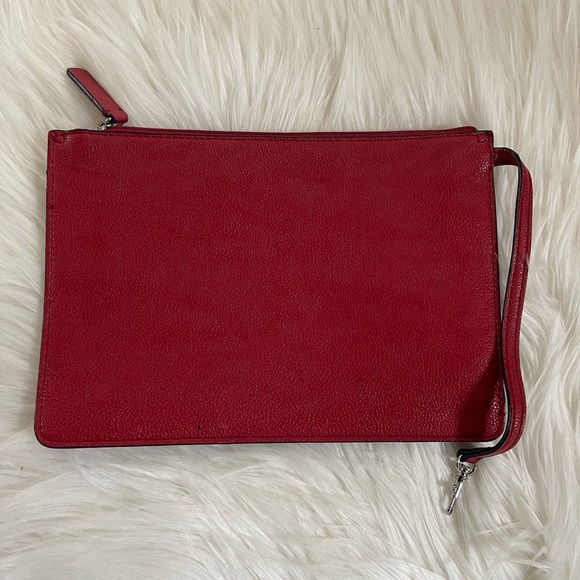 Calvin Klein red leather wallet / wristlet - Picture 4 of 6